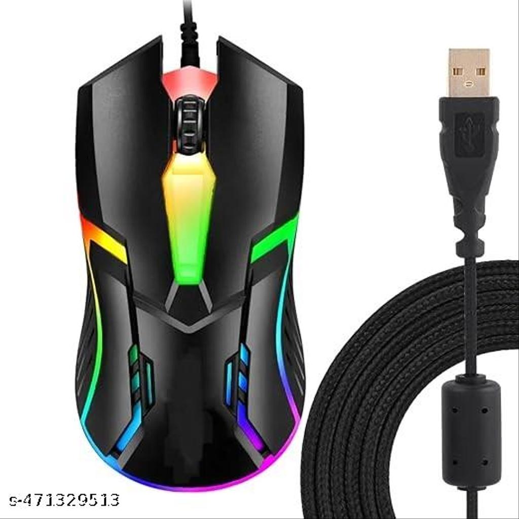 Usb Wired Mouse Gaming Mouse Colorful  Lighting Luminous  (1 Pc  Wihte)