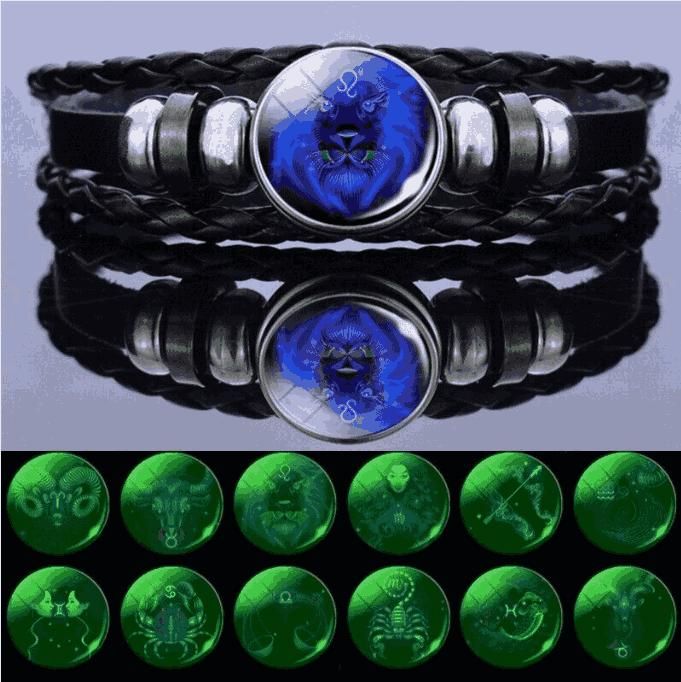 12 Zodiac Signs Constellation Charm Bracelet Men Women